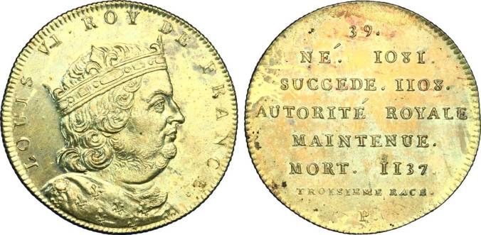 Monnaie de Paris, Série métallique des rois de France, vue d'artiste de Louis VI le Gros 